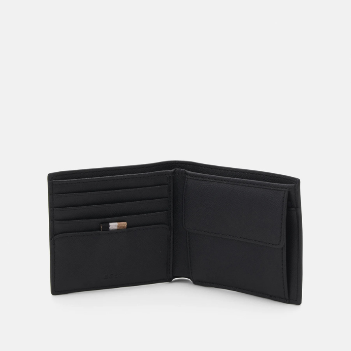 Boss Zair Black Leather Wallet