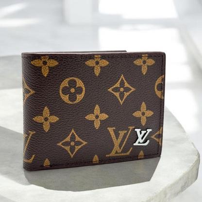 Louis Vuitton Designer Bifold Men’s Wallet – Textured Brown