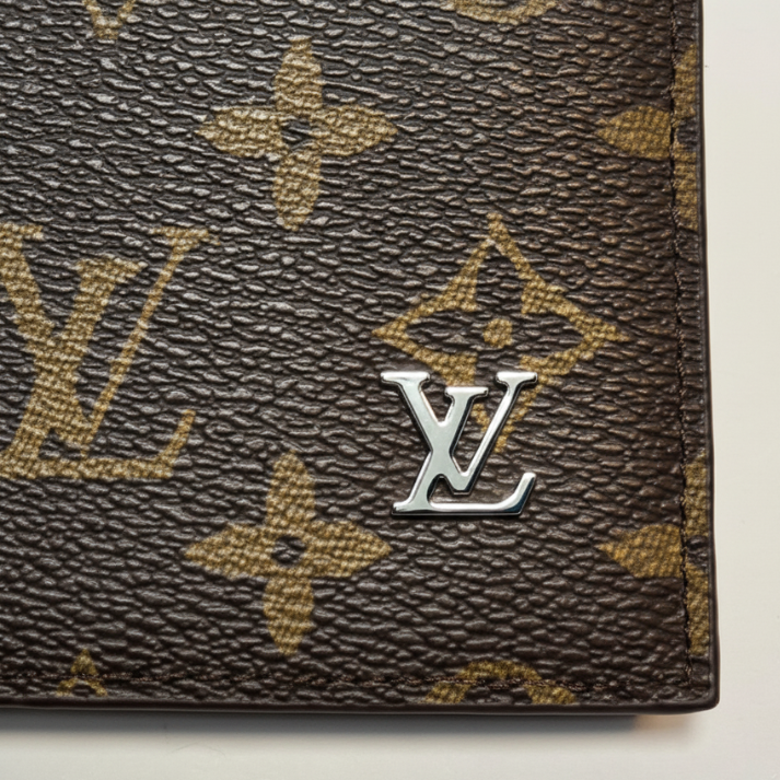 Louis Vuitton Designer Bifold Men’s Wallet – Textured Brown
