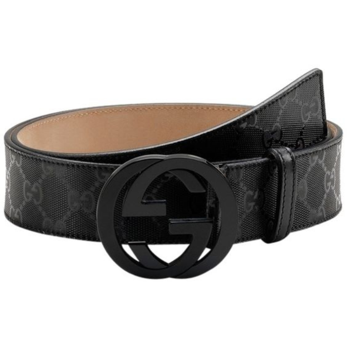 Gucci GG Black Leather Belt for Men